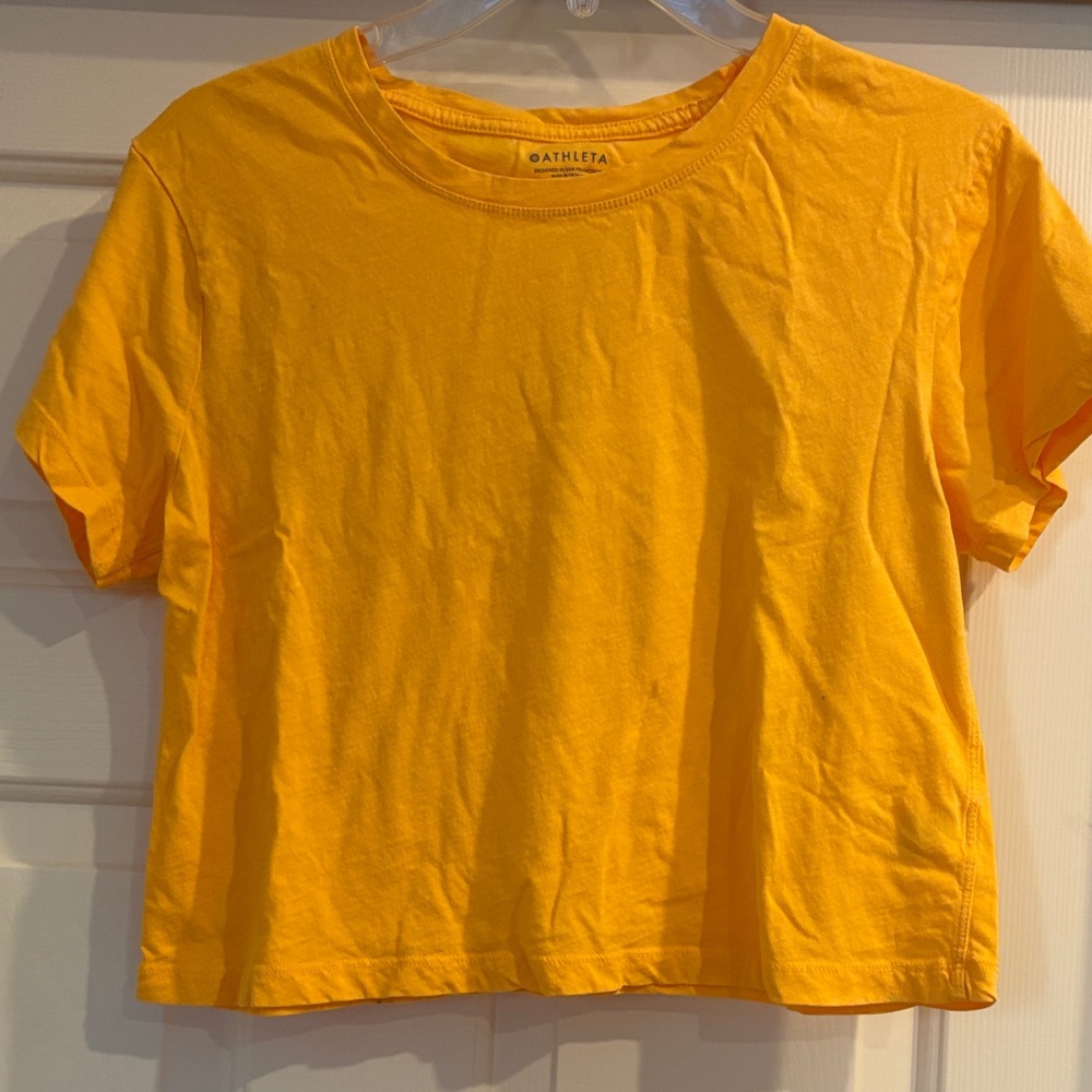 Athleta Golden Yellow Cropped Tee